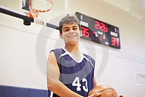 Portrait Of Male High School Basketball Player