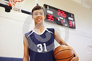 Portrait Of Male High School Basketball Player