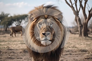 portrait Male lion.