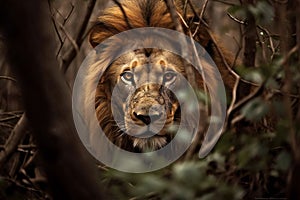 Portrait of a male lion (Panthera leo), Kruger National Park, South Africa