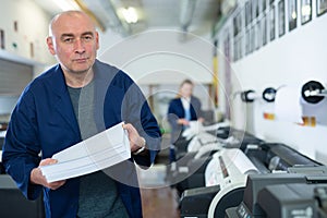 Portrait of male printshop worker