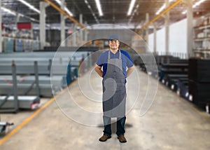 Portrait of male staff warehouse operator