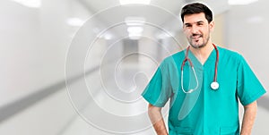 Portrait of male surgeon at the hospital.