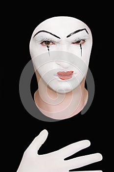 Portrait of malicious mime