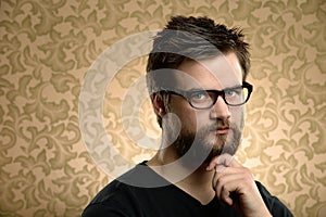 Portrait of Man With Beard and Glasses