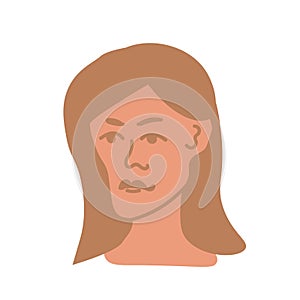 Portrait of a man with a beard representative of the LGBT European race hand drawn.Simple avatar