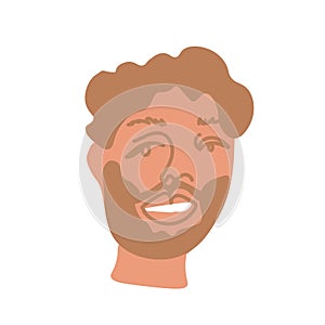 Portrait of a man with a beard representative of the LGBT European race hand drawn.Simple avatar