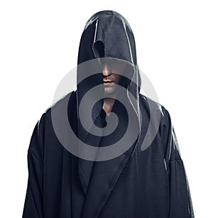 Portrait of man in a black robe photo