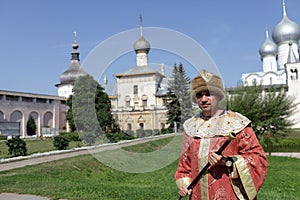 Portrait of man in boyar clothes photo