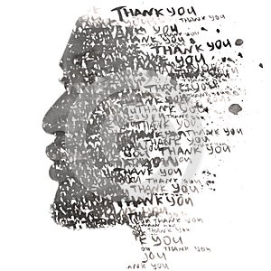 A portrait of a man combined with a word cloud. Paintography.