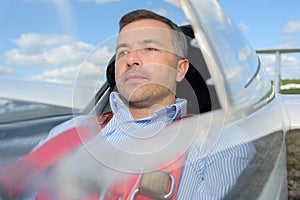 Portrait man in glider