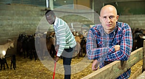 Portrait of man goat breeder