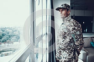 Portrait of Man in Military Uniform Near Window