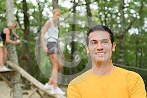 Portrait man at outdoor pursuits centre
