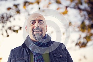 Portrait of man outdoors