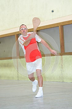 Portrait man playing pala