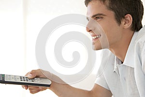 Portrait of Man with Remote Control