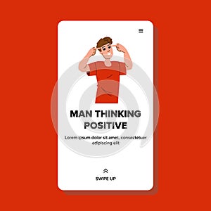 portrait man thinking positive vector