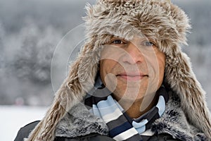 Portrait of a man wearing a deerstalker hat