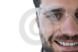 Portrait of man wearing protective eyewear