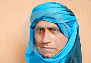 Portrait of a man wearing a Touareg Turban