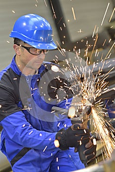 Portrait of a man working in a metallurgic industry