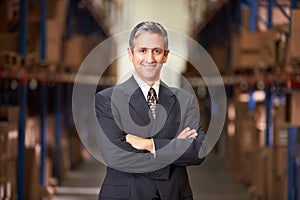 Portrait Of Manager In Warehouse photo