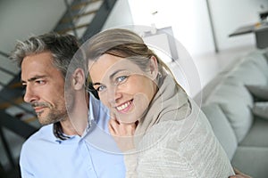 Portrait of mature couple relaxing