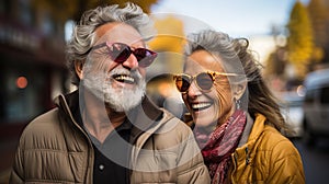 Portrait of a mature happy married couple. Ai generative