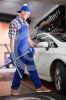 Portrait of mechanic in auto repair shop