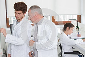 portrait medical students in laboratory