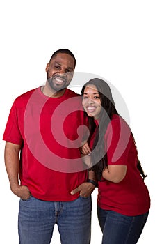 Portrait of a middle aged man and his grown daughter