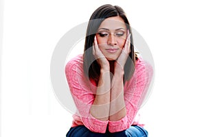 Portrait of a middle-aged pensive woman