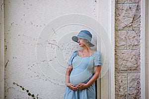 Portrait of middle aged pregnant woman. Maternity, pregnancy concept. Travel during pregnancy