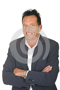 Portrait of a middle aged smiling man