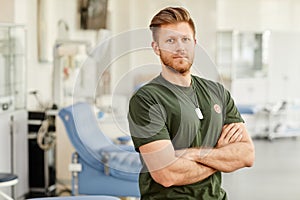 Portrait of Military Man in Blood Donation Center