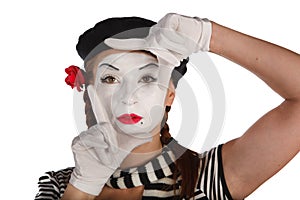 Portrait of a mime comedian