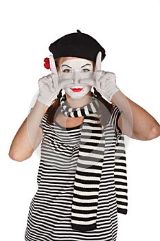 Portrait of a mime comedian