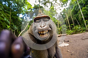Portrait of a monkey. Generative AI