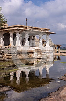 Portrait of Moola Virupaksha temple, Hampi, Karnataka, India photo