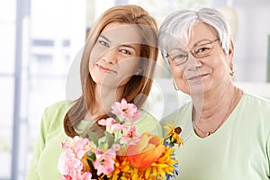 Portrait of mother and daughter at Mother's day