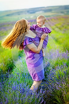 Portrait of mother and daughter in nature