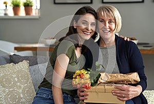 Portrait of mother and daughter in Mother`s Day