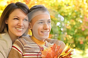 Portrait of a mother with son portrait