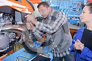 Portrait motorcycle mechanic