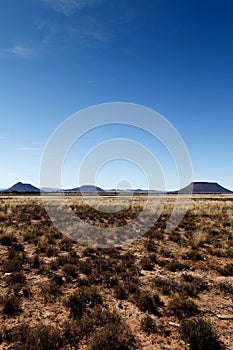 Portrait - Mountains with blue sky and yellow fields - Cradock