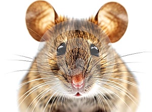 Portrait of a mouse close-up mouse on a white background