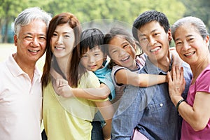 Portrait Of Multi-Generation Chinese Family