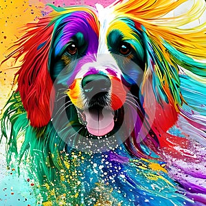 Portrait of multicoloured shaggy dog