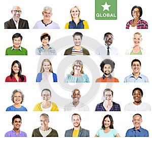 Portrait of Multiethnic Colorful Diverse People